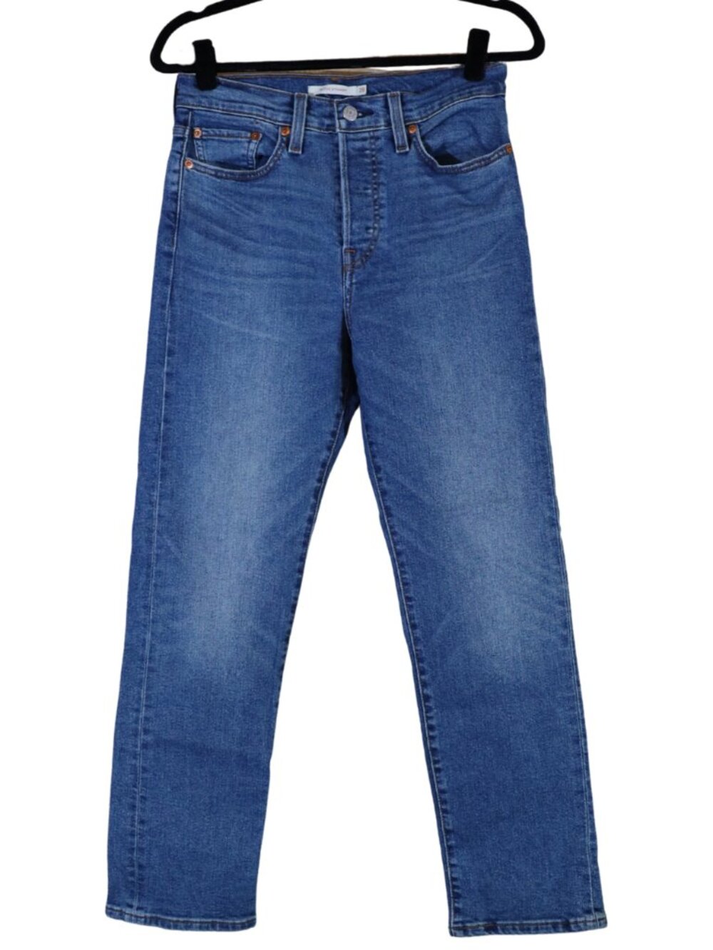 Levi's Premium Wedgie Straight Jeans Size 28 Medium Blue High Rise